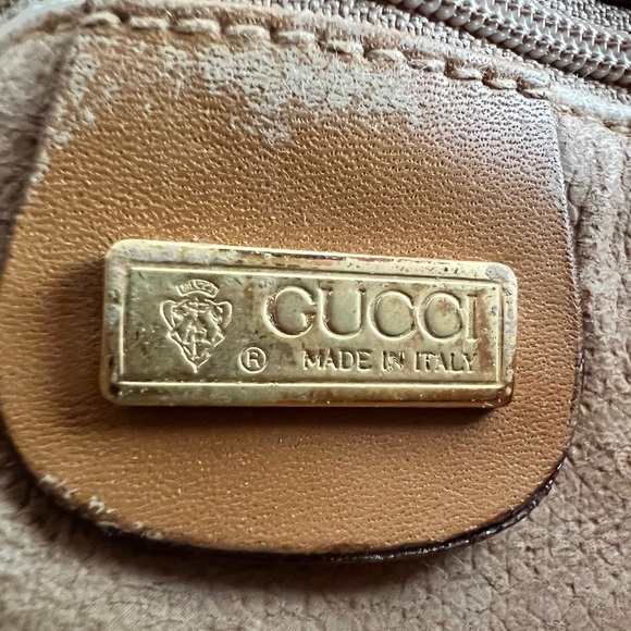 GUCCI Vintage Crossbody Coated Canvas Leather Tan Brown + unbranded dust bag - Picture 7 of 12